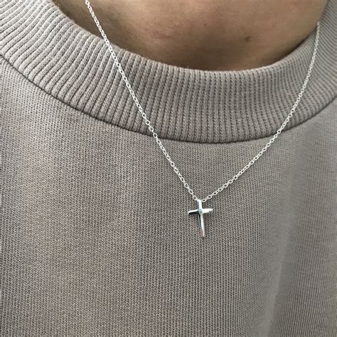 amazon mens silver cross necklace|men's small silver cross necklace.